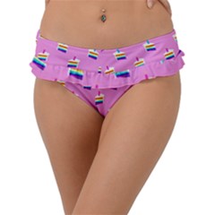 Rainbow Birthday Cake Pattern2 Frill Bikini Bottom by bloomingvinedesign