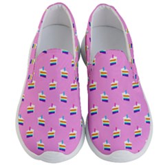 Rainbow Birthday Cake Pattern2 Men s Lightweight Slip Ons by bloomingvinedesign