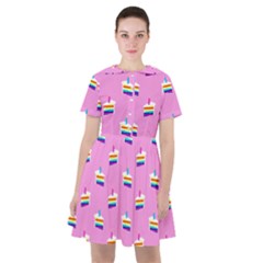 Rainbow Birthday Cake Pattern2 Sailor Dress by bloomingvinedesign