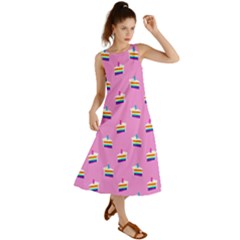 Rainbow Birthday Cake Pattern2 Summer Maxi Dress