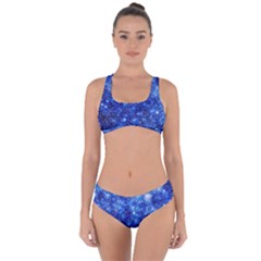 Blurred Star Snow Christmas Spark Criss Cross Bikini Set