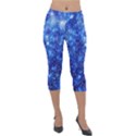 Blurred Star Snow Christmas Spark Lightweight Velour Capri Leggings  View1