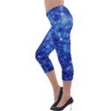 Blurred Star Snow Christmas Spark Lightweight Velour Capri Leggings  View3