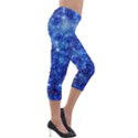 Blurred Star Snow Christmas Spark Lightweight Velour Capri Leggings  View4