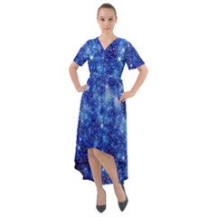 Blurred Star Snow Christmas Spark Front Wrap High Low Dress by HermanTelo