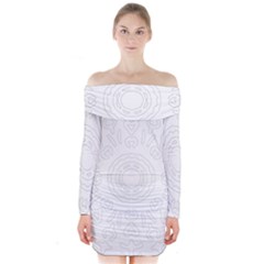 Circle Vector Background Abstract Long Sleeve Off Shoulder Dress by Bajindul