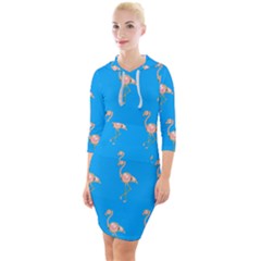 Flamenco Birds Exotic Nice Pink Quarter Sleeve Hood Bodycon Dress by Mariart