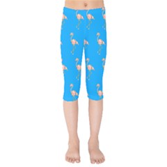 Flamenco Birds Exotic Nice Pink Kids  Capri Leggings 