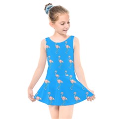 Flamenco Birds Exotic Nice Pink Kids  Skater Dress Swimsuit by Mariart