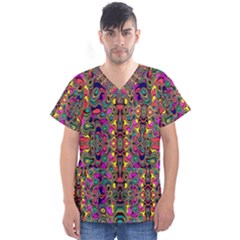 Abstract-a-7 Men s V-neck Scrub Top