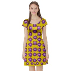 Lotus Bloom Always Live For Living In Peace Short Sleeve Skater Dress by pepitasart