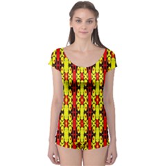 Red Black Yellow-9 Boyleg Leotard  by ArtworkByPatrick