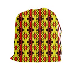 Red Black Yellow-9 Drawstring Pouch (xxl) by ArtworkByPatrick