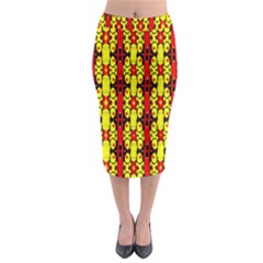 Red Black Yellow-9 Midi Pencil Skirt by ArtworkByPatrick