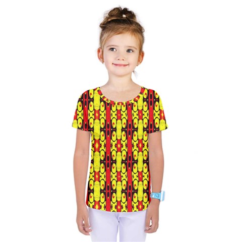 Red Black Yellow-9 Kids  One Piece Tee by ArtworkByPatrick