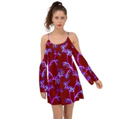 Burgundy Lavender Fushia Palm Trees      Kimono Sleeves Boho Dress by 1dsign