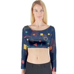 Background Backdrop Geometric Long Sleeve Crop Top