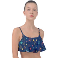 Background Backdrop Geometric Frill Bikini Top