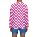 Chevrons Zigzag Pattern Design Pink White Kids  Long Sleeve Swimwear View2