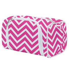 Chevrons Zigzag Pattern Design Pink White Toiletries Pouch