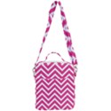 Chevrons Zigzag Pattern Design Pink White Crossbody Day Bag View3