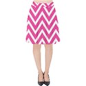 Chevrons Zigzag Pattern Design Pink White Velvet High Waist Skirt View1