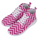 Chevrons Zigzag Pattern Design Pink White Women s Lightweight High Top Sneakers View2