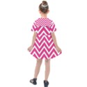 Chevrons Zigzag Pattern Design Pink White Kids  Sailor Dress View2