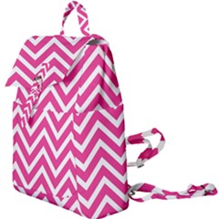 Chevrons Zigzag Pattern Design Pink White Buckle Everyday Backpack by Wegoenart