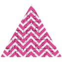 Chevrons Zigzag Pattern Design Pink White Wooden Puzzle Triangle View1