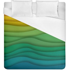 Background Waves Wave Texture Duvet Cover (king Size) by Wegoenart