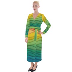 Background Waves Wave Texture Velvet Maxi Wrap Dress by Wegoenart