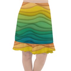 Background Waves Wave Texture Fishtail Chiffon Skirt by Wegoenart