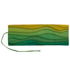 Background Waves Wave Texture Roll Up Canvas Pencil Holder (m)