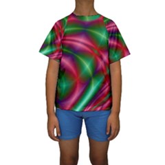 Background Fractal Shining Elegant Kids  Short Sleeve Swimwear by Wegoenart