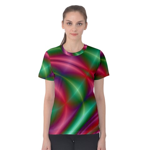 Background Fractal Shining Elegant Women s Cotton Tee by Wegoenart