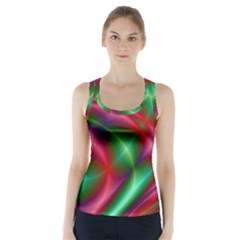 Background Fractal Shining Elegant Racer Back Sports Top