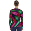 Background Fractal Shining Elegant V-Neck Long Sleeve Top View2