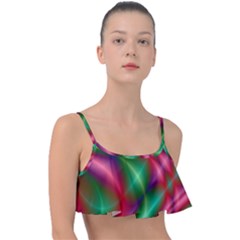 Background Fractal Shining Elegant Frill Bikini Top