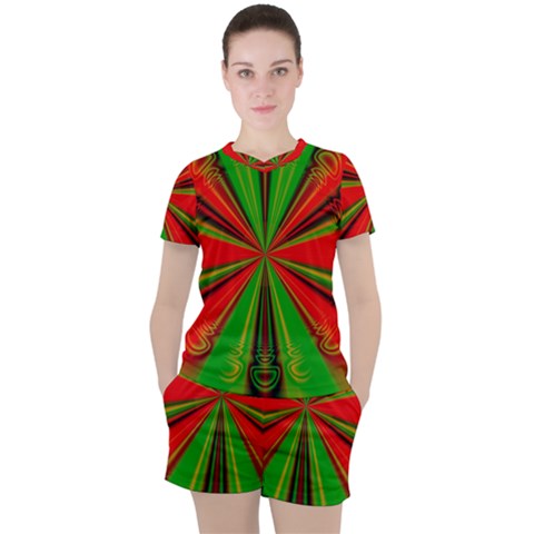 Abstract Art Fractal Modern Art Women s Tee And Shorts Set by Wegoenart