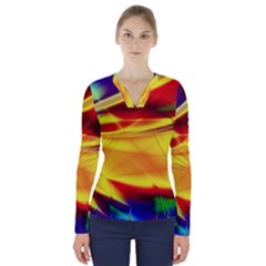 Color Concept Colors Colorful V-neck Long Sleeve Top