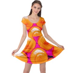 Pop Art Tennis Balls Cap Sleeve Dress by essentialimage