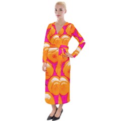 Pop Art Tennis Balls Velvet Maxi Wrap Dress by essentialimage