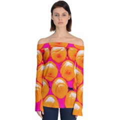 Pop Art Tennis Balls Off Shoulder Long Sleeve Top by essentialimage