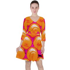 Pop Art Tennis Balls Ruffle Dress by essentialimage