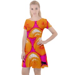 Pop Art Tennis Balls Cap Sleeve Velour Dress  by essentialimage