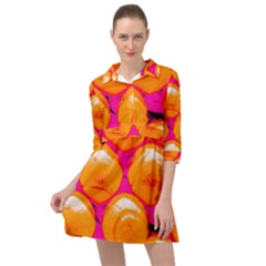 Pop Art Tennis Balls Mini Skater Shirt Dress by essentialimage