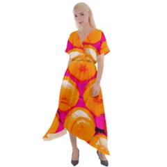 Pop Art Tennis Balls Cross Front Sharkbite Hem Maxi Dress by essentialimage