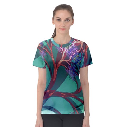 Art Fractal Artwork Creative Women s Sport Mesh Tee by Wegoenart