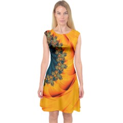 Art Artwork Fractal Digital Art Capsleeve Midi Dress by Wegoenart